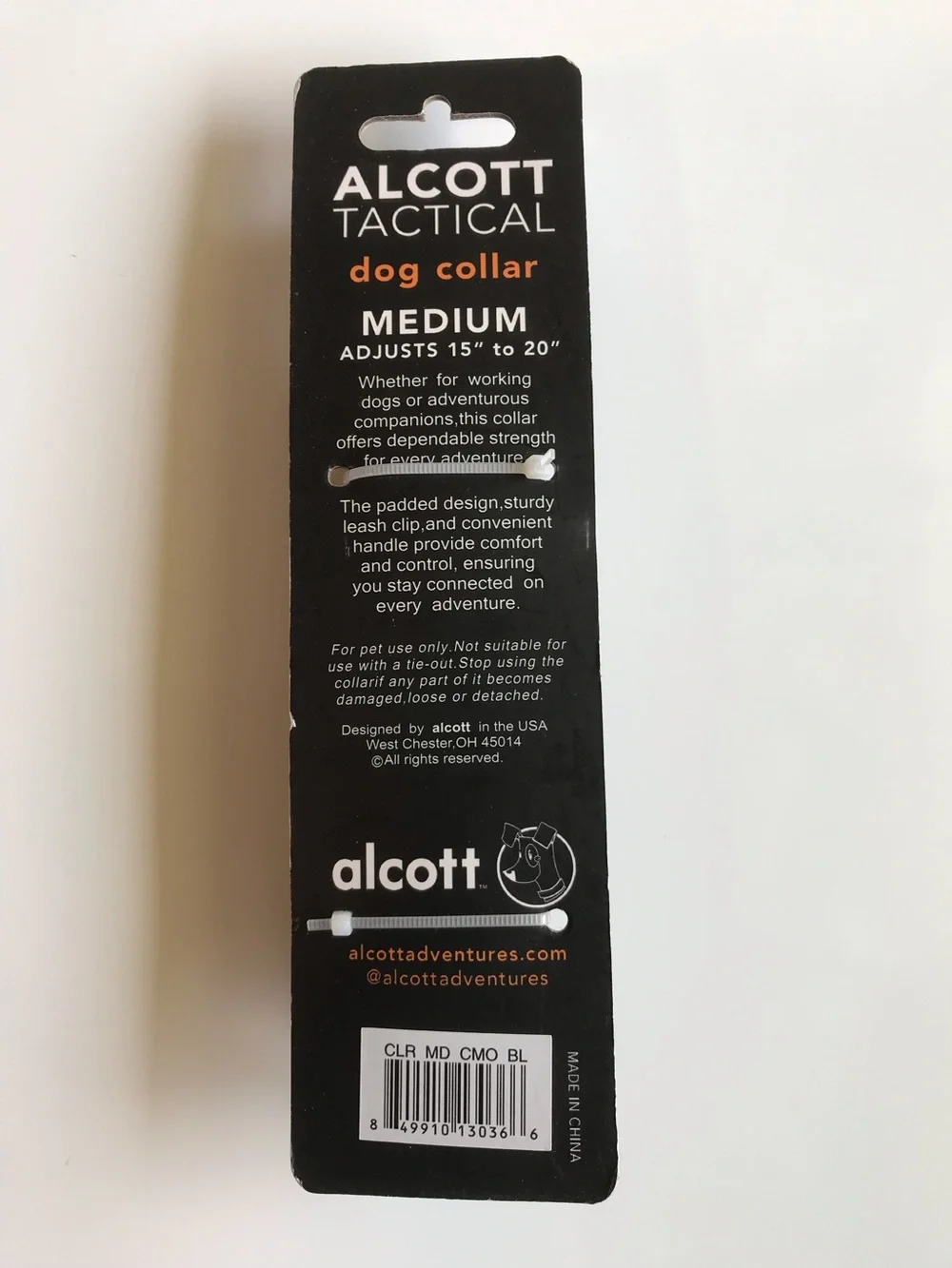 Alcott Tactical Adjustable Blue Camouflage Camo Medium 15-20 Inches Dog Collar